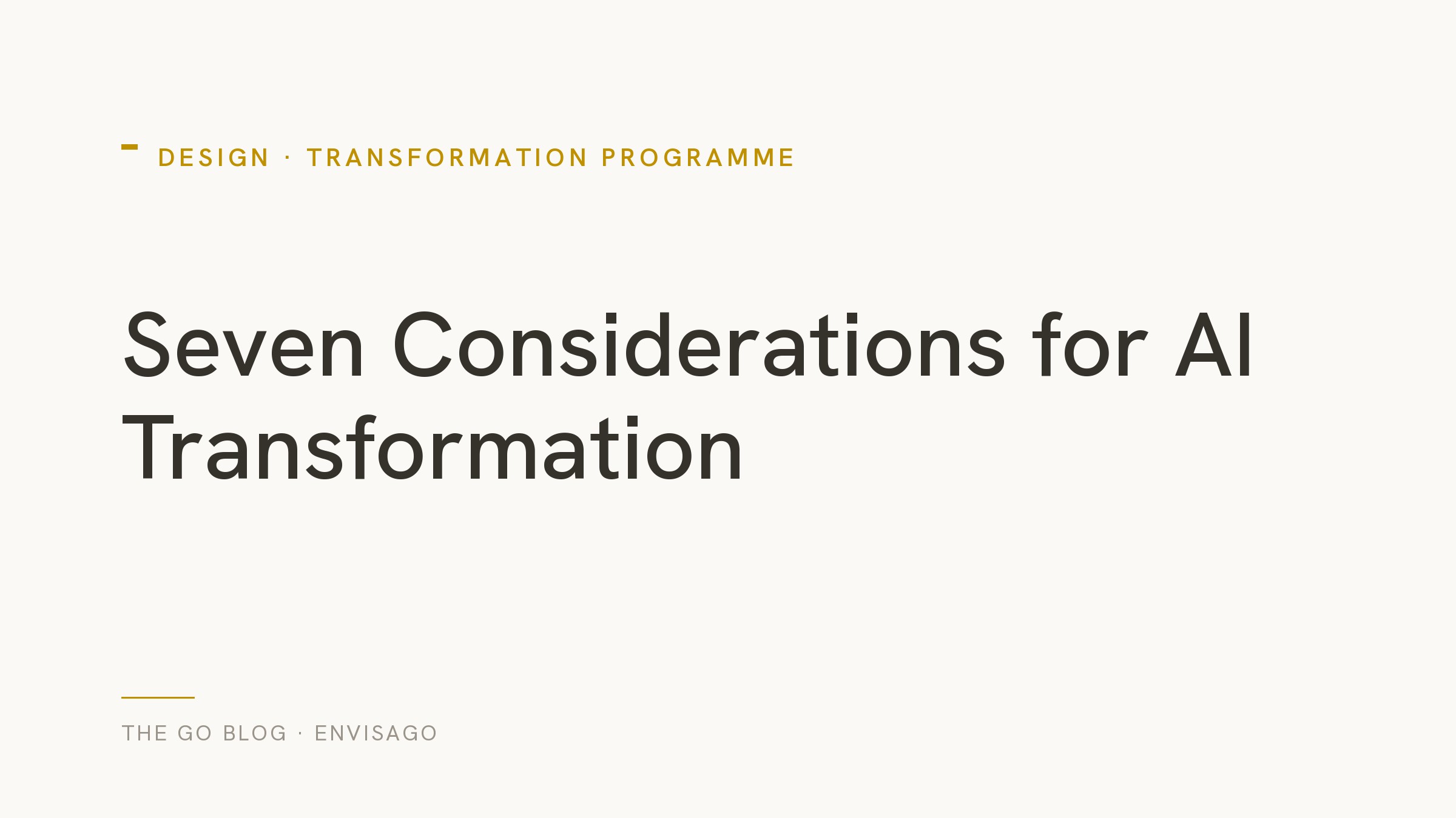 Harnessing Automation and AI: 7 Key Considerations for a Successful Transformation Programme