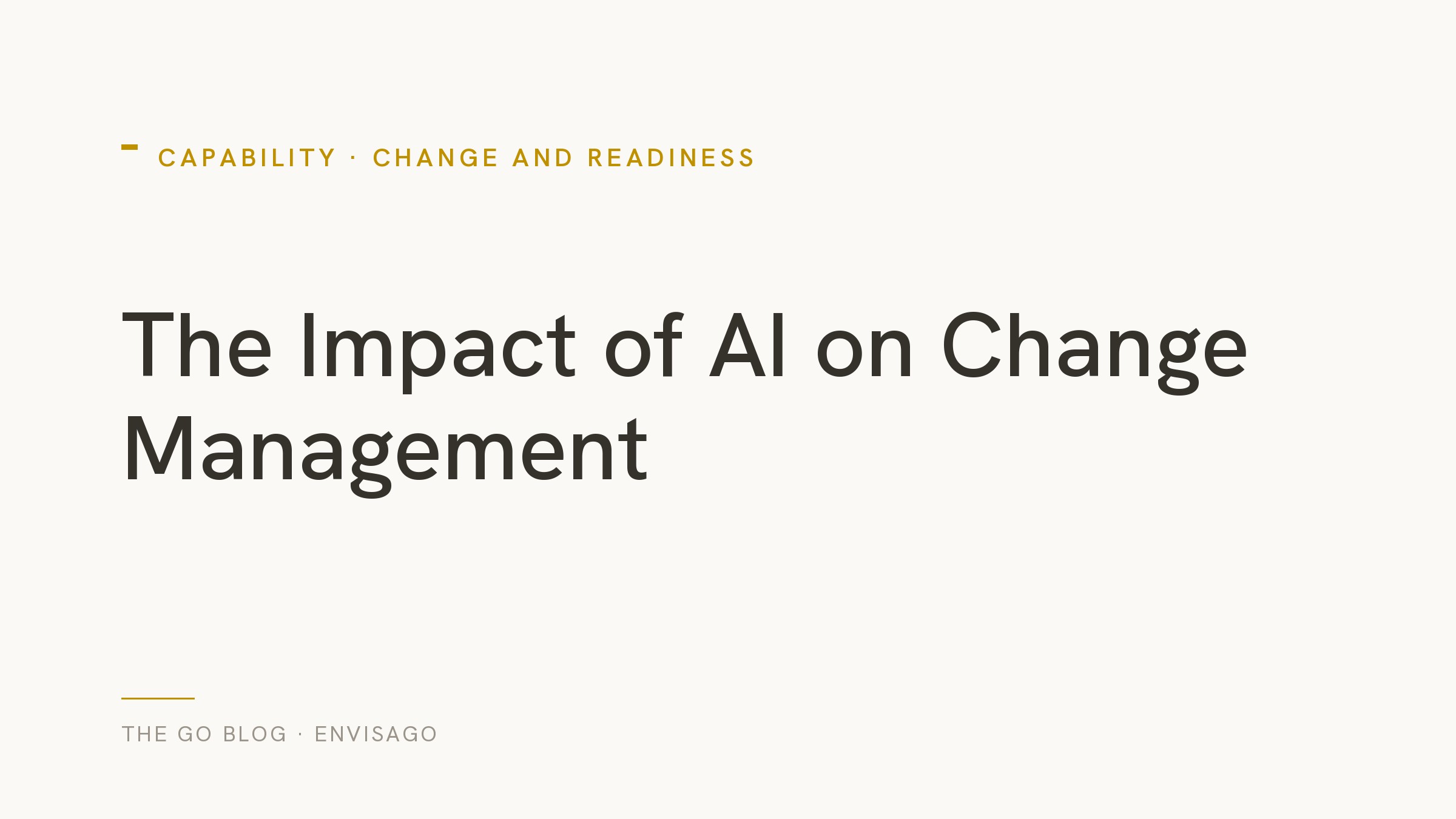 The Impact of AI and Tech Transformation on Change Management