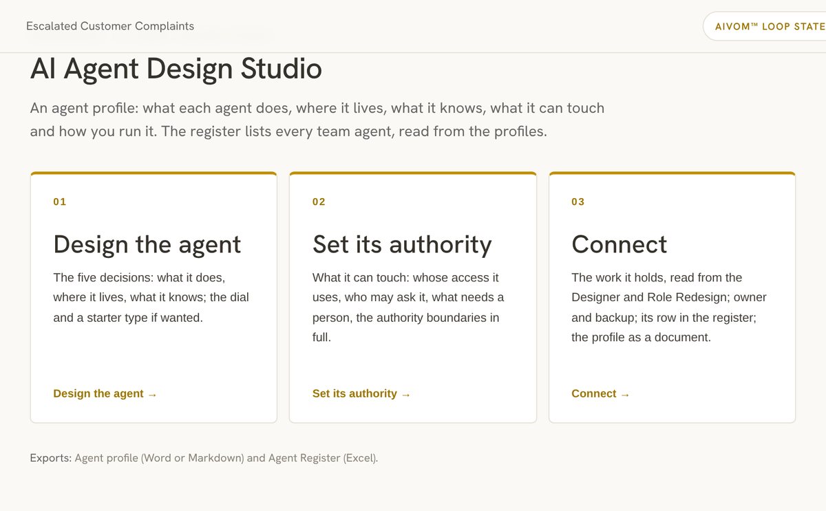 The AI Agent Design Studio in the AIVOM™ Platform